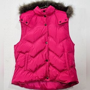 Roper Pink Puffer Vest with Faux Fur Trim